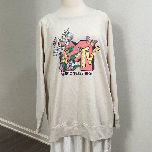 Instant Message Tops - MTV Instant Message Sweat Shirt Pullover Top Womens Size 4X Plus Size